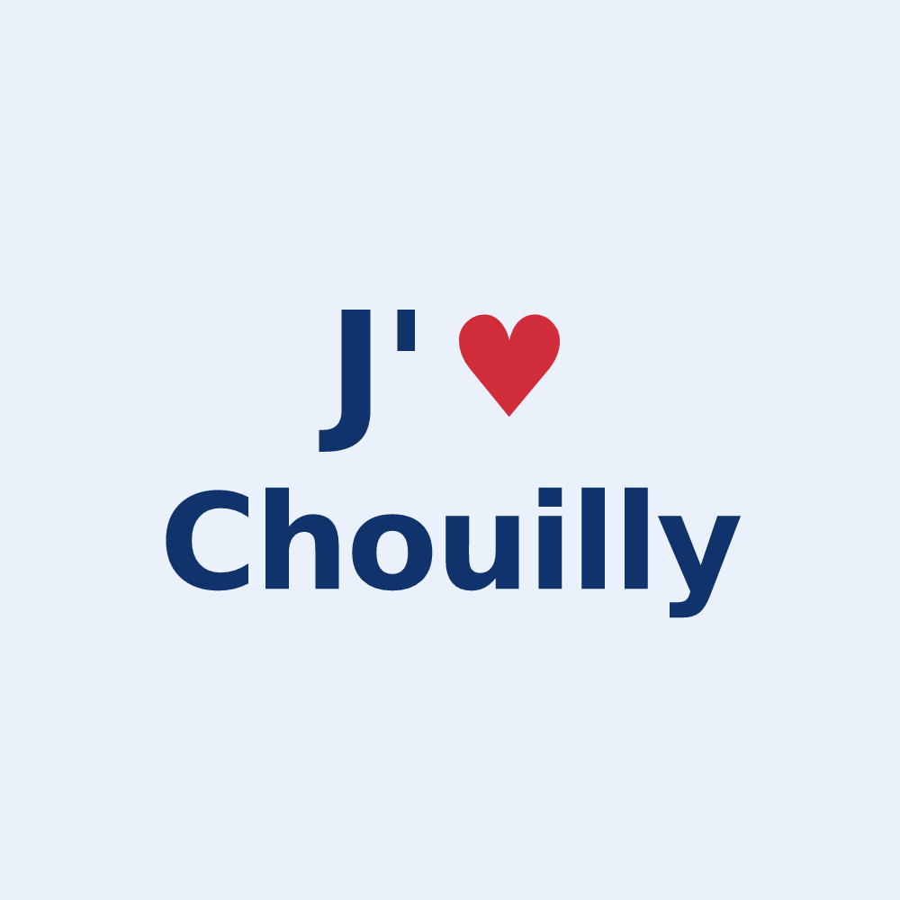 Sticker personnalisé Chouilly — design J'aime Chouilly