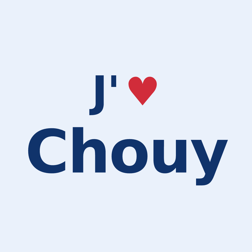 Sticker personnalisé Chouy — design J'aime Chouy