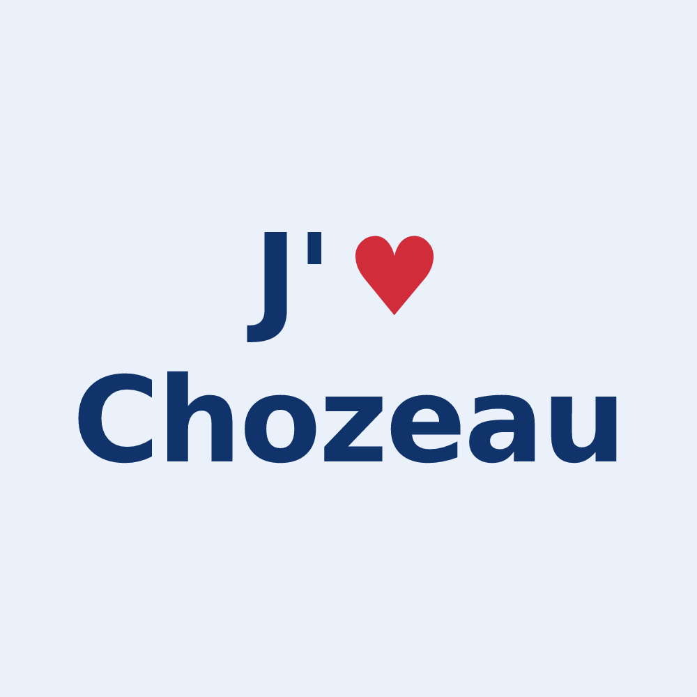 Sticker personnalisé Chozeau — design J'aime Chozeau