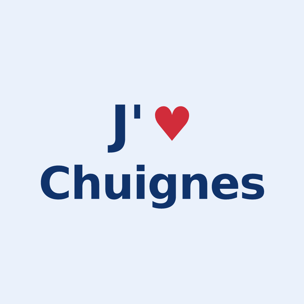 Sticker personnalisé Chuignes — design J'aime Chuignes