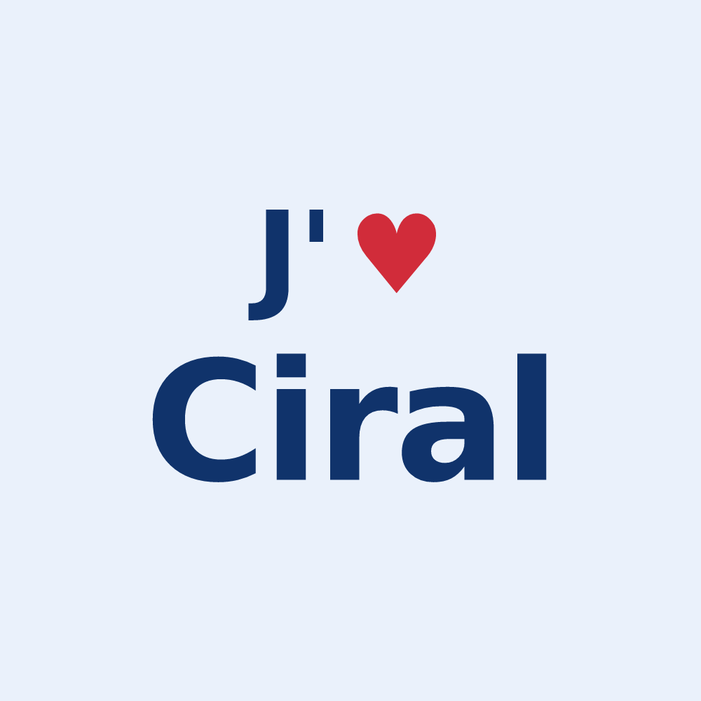 Sticker personnalisé Ciral — design « J'aime Ciral » imprimé sur le sticker