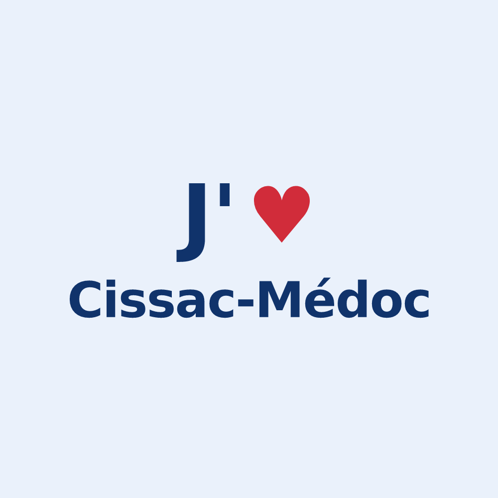 Sticker personnalisé Cissac-Médoc — design J'aime Cissac-Médoc
