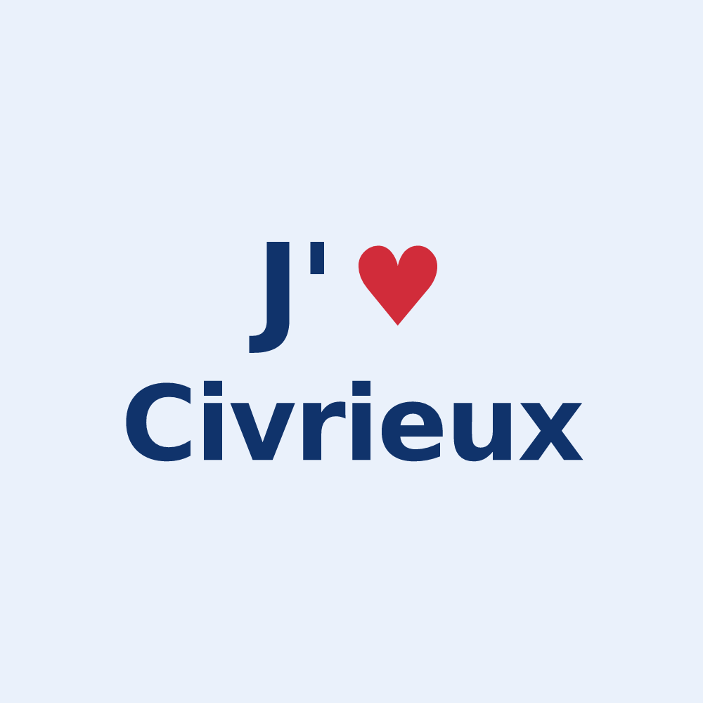 Sticker personnalisé Civrieux — design J'aime Civrieux