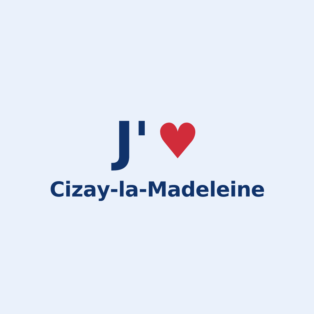 Sticker personnalisé Cizay-la-Madeleine — design J'aime Cizay-la-Madeleine