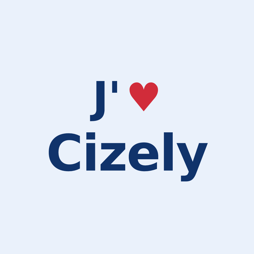 Sticker personnalisé Cizely — design J'aime Cizely