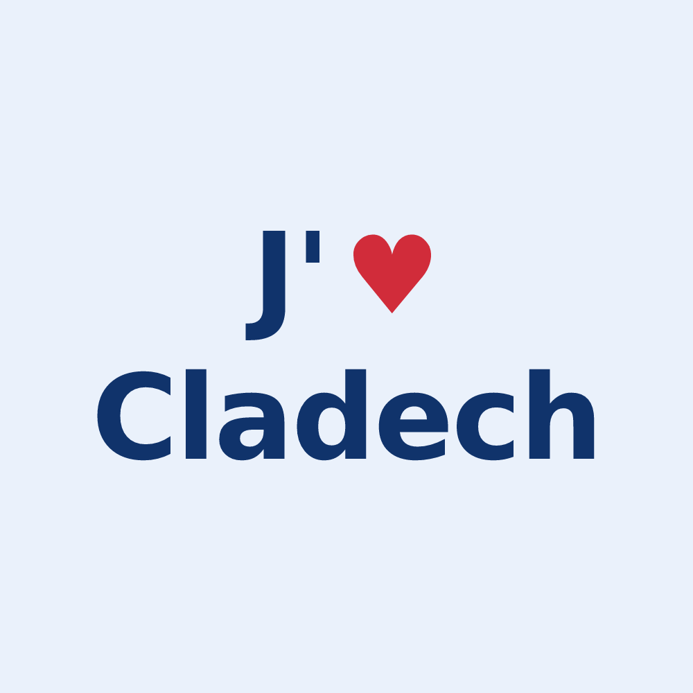 Sticker personnalisé Cladech — design J'aime Cladech