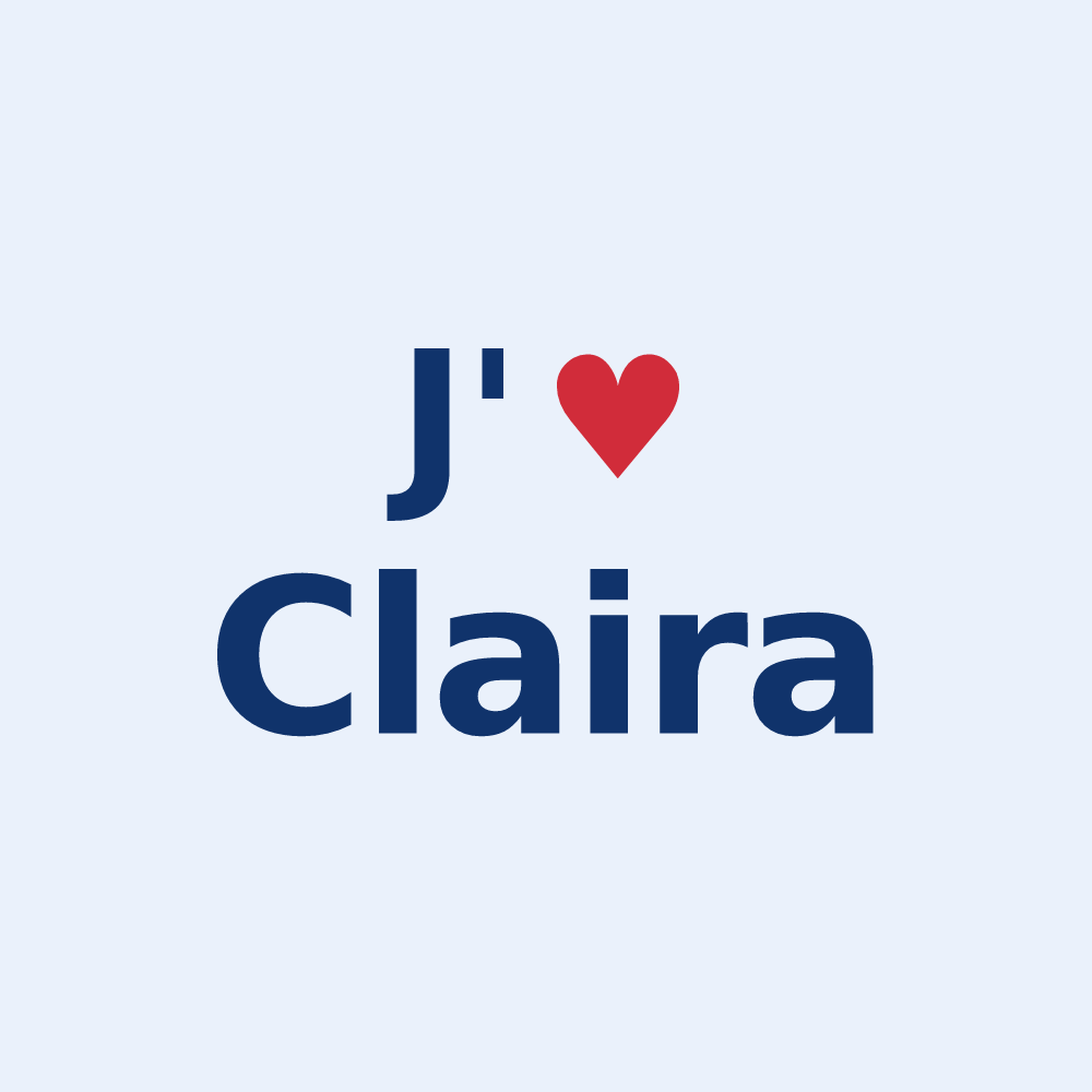 Sticker personnalisé Claira — design J'aime Claira