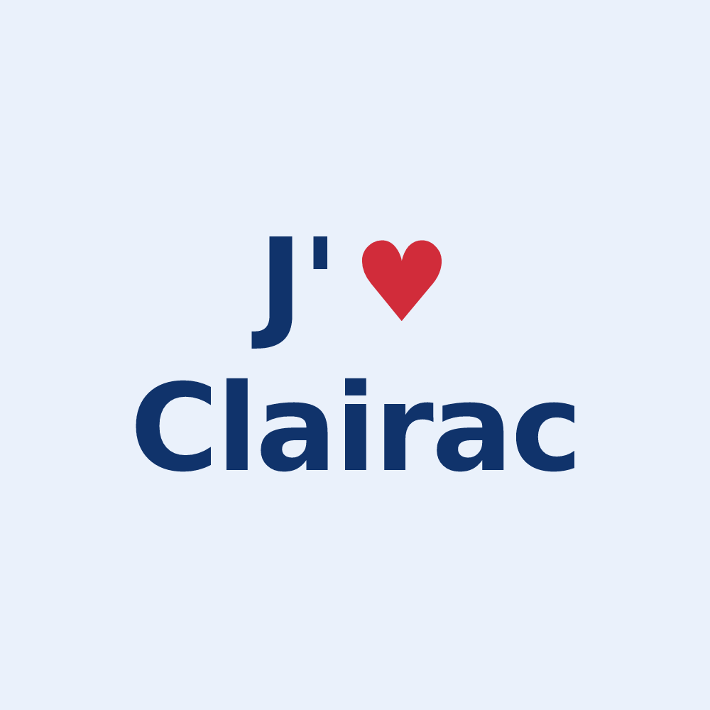 Sticker personnalisé Clairac — design J'aime Clairac