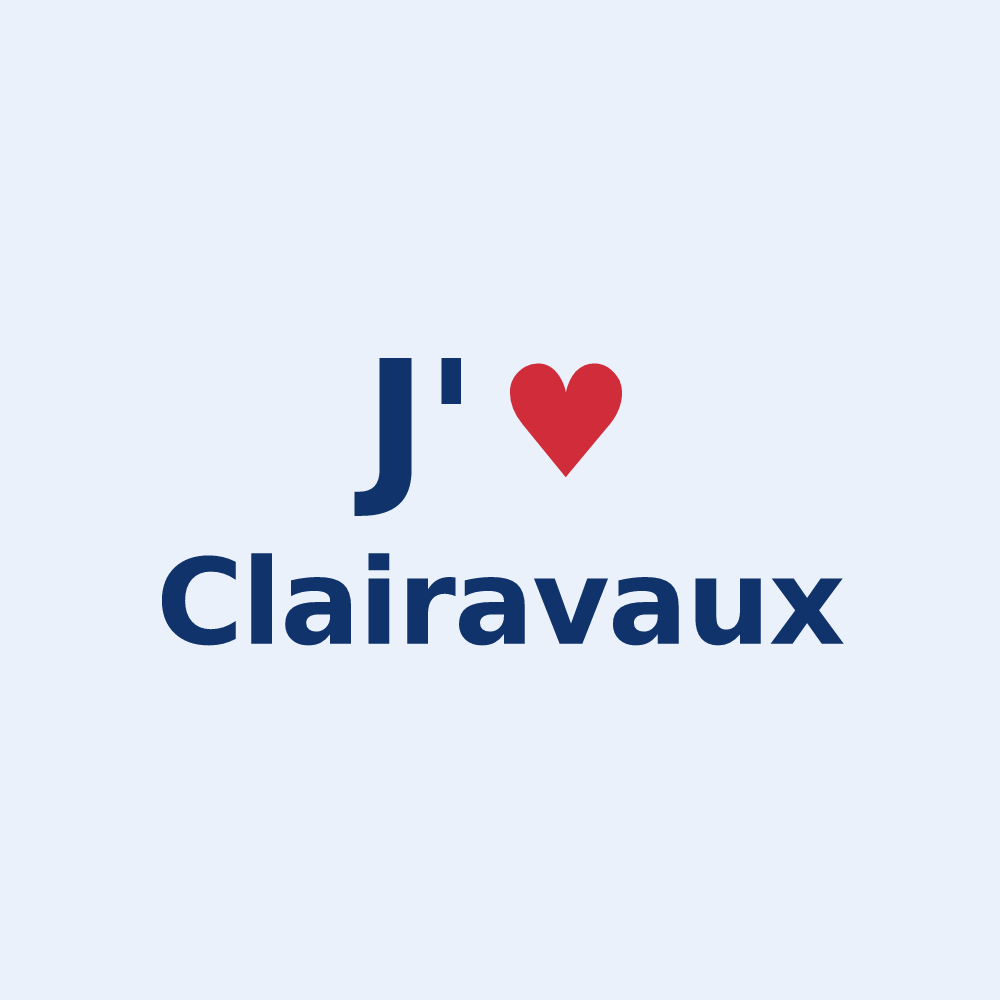 Sticker personnalisé Clairavaux — design J'aime Clairavaux