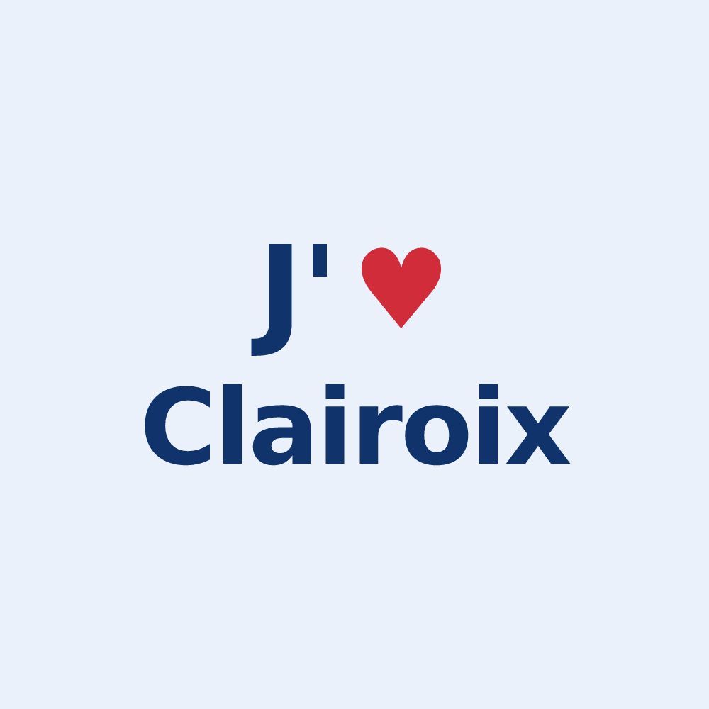 Sticker personnalisé Clairoix — design J'aime Clairoix