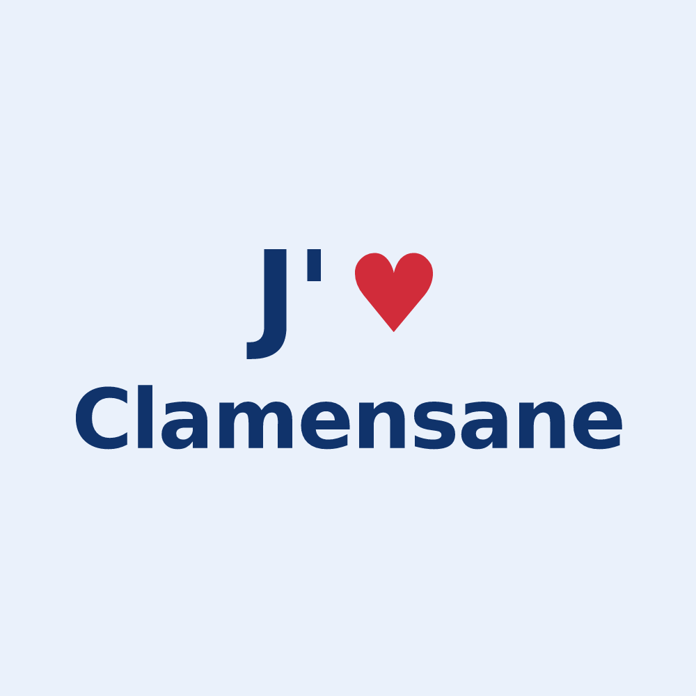 Sticker personnalisé Clamensane — design J'aime Clamensane