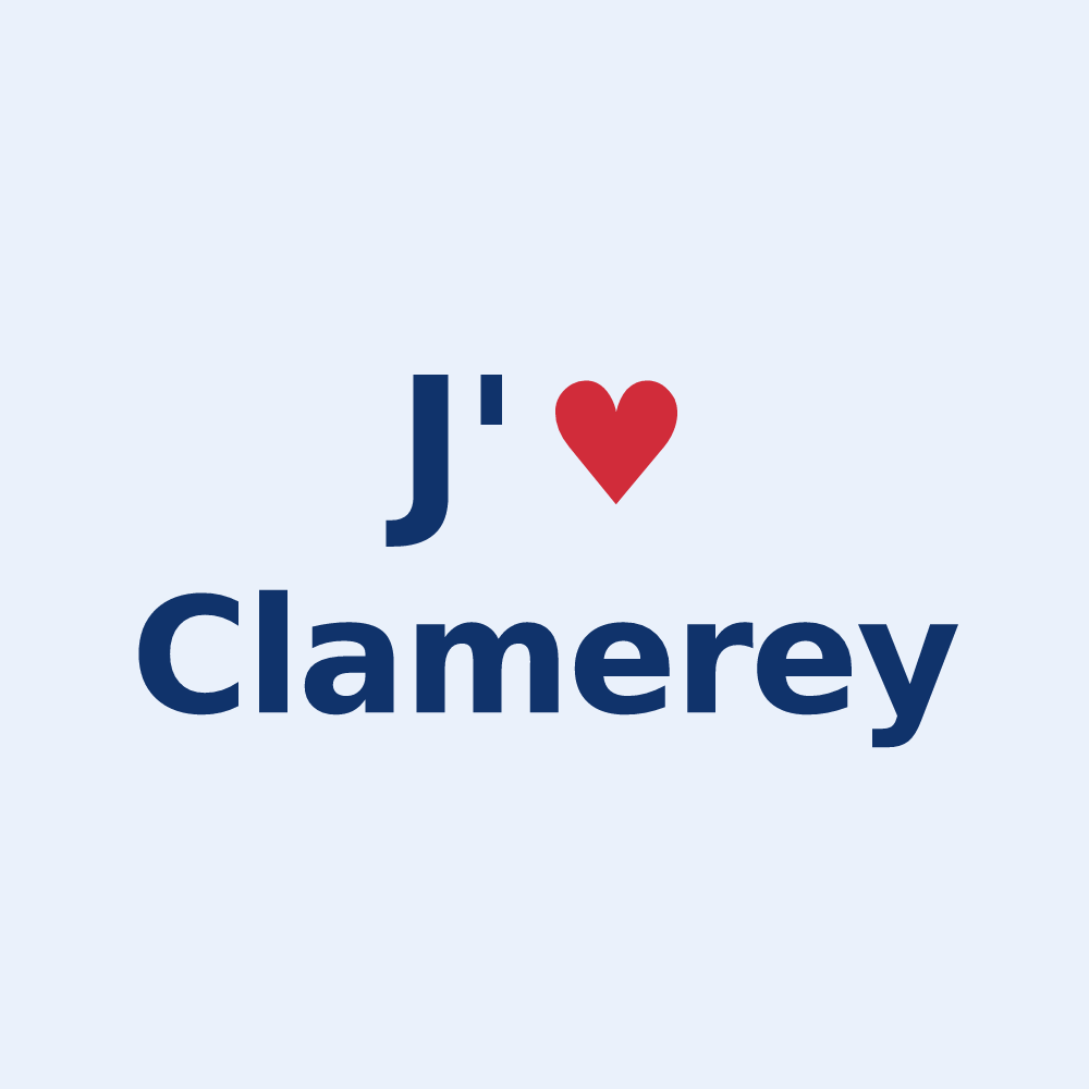 Sticker personnalisé Clamerey — design J'aime Clamerey