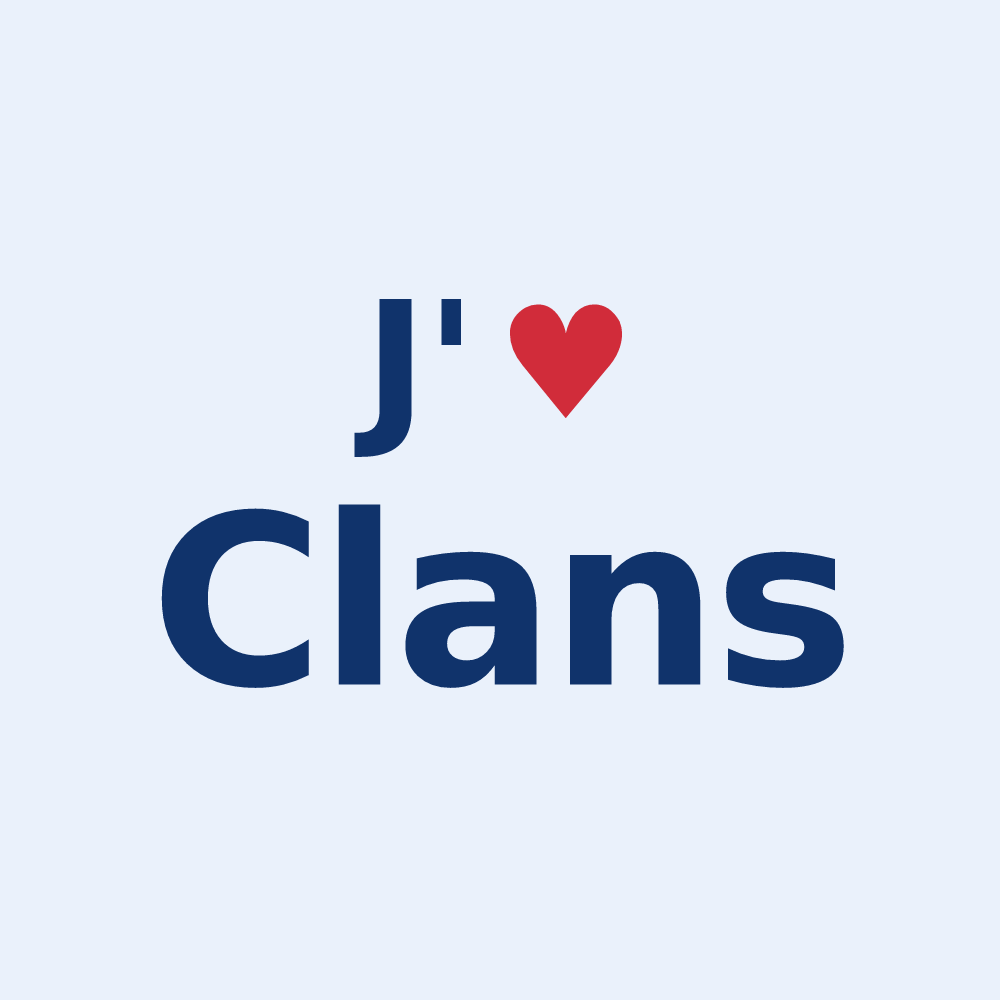 Sticker personnalisé Clans — design J'aime Clans