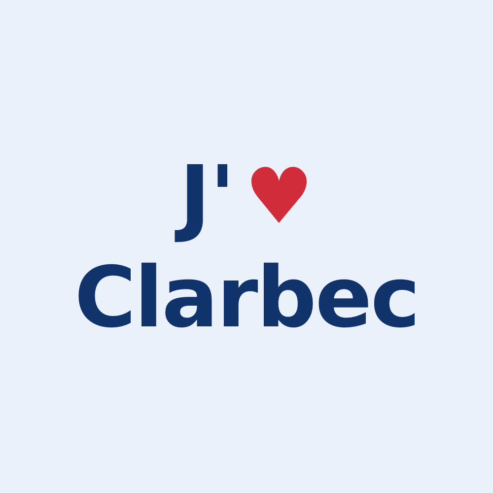Sticker personnalisé Clarbec — design J'aime Clarbec