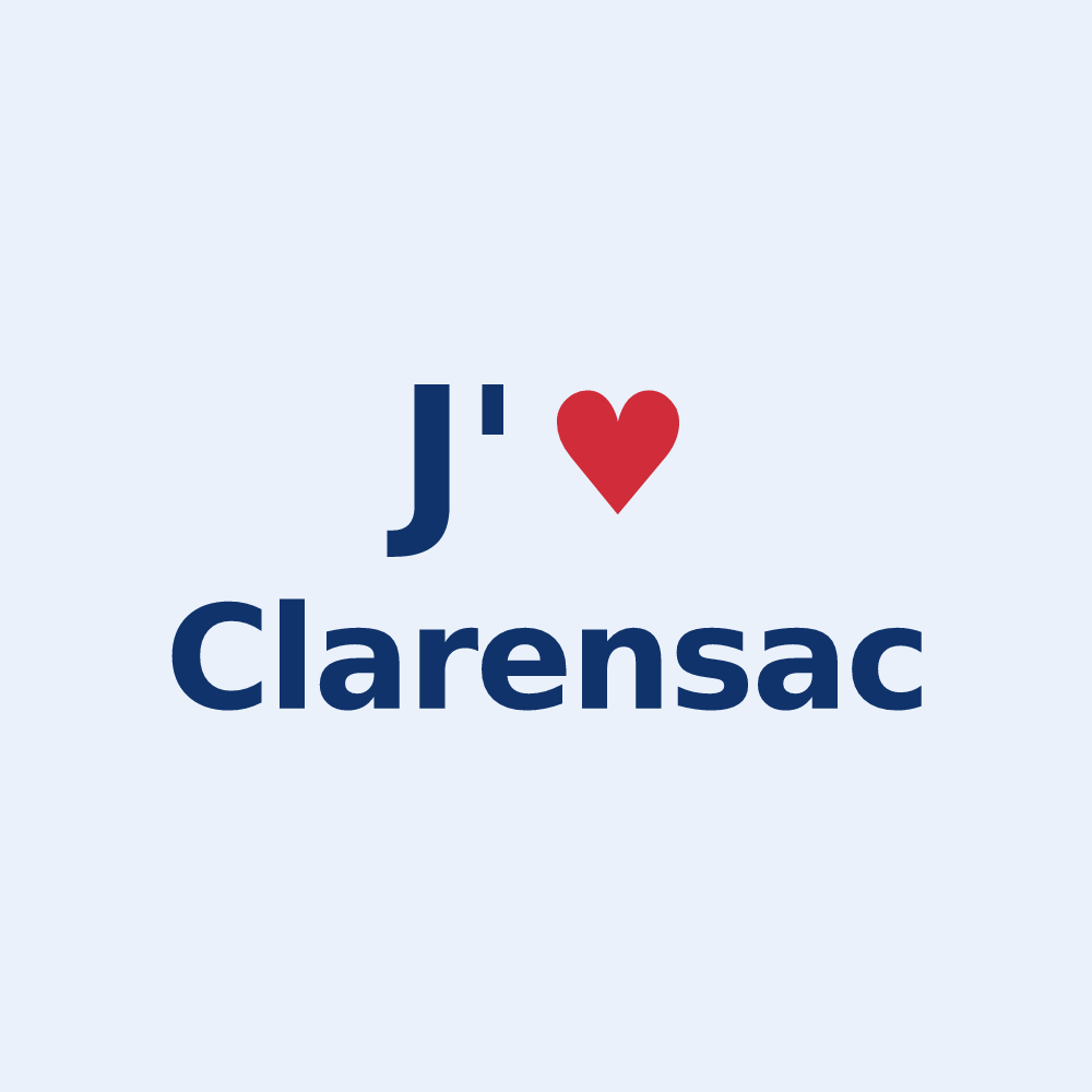 Sticker personnalisé Clarensac — design J'aime Clarensac