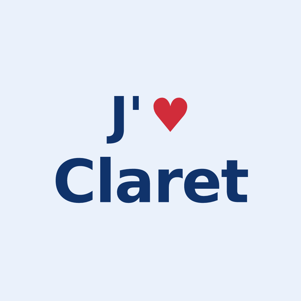 Sticker personnalisé Claret — design J'aime Claret