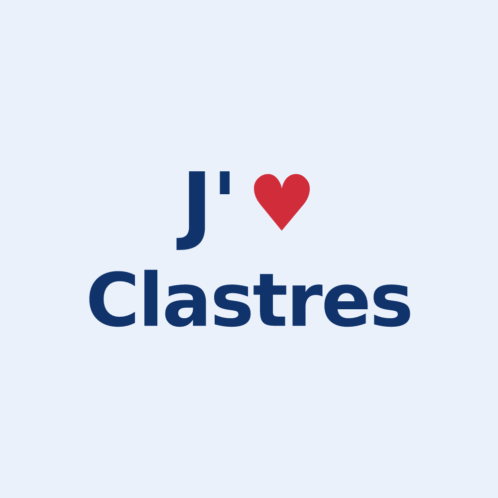 Sticker personnalisé Clastres — design J'aime Clastres