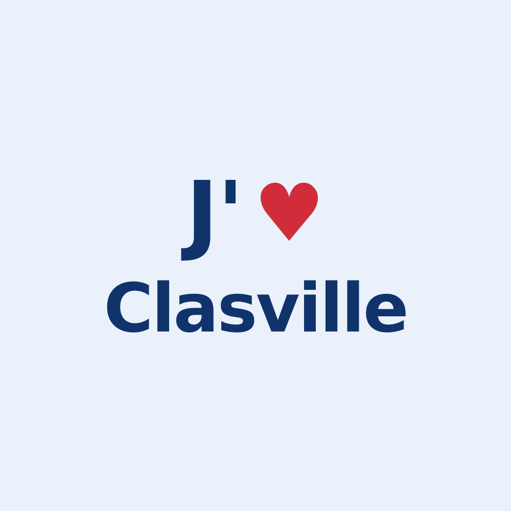 Sticker personnalisé Clasville — design J'aime Clasville