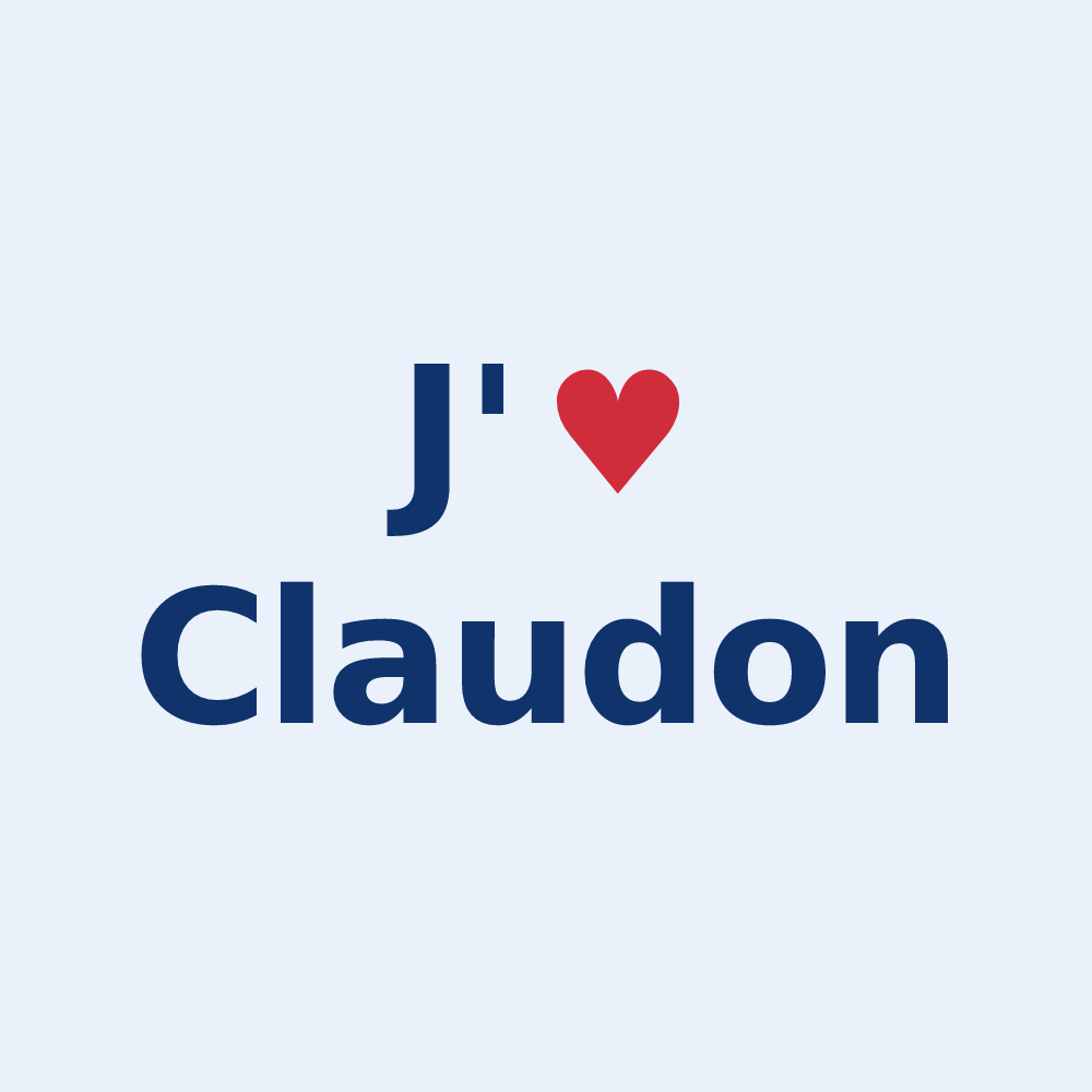 Sticker personnalisé Claudon — design J'aime Claudon