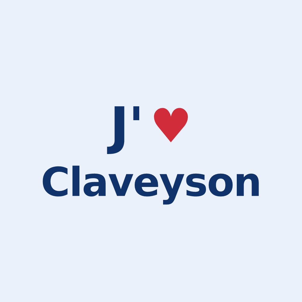 Sticker personnalisé Claveyson — design J'aime Claveyson