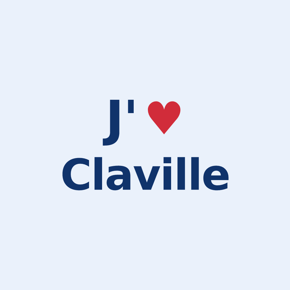 Sticker personnalisé Claville — design J'aime Claville