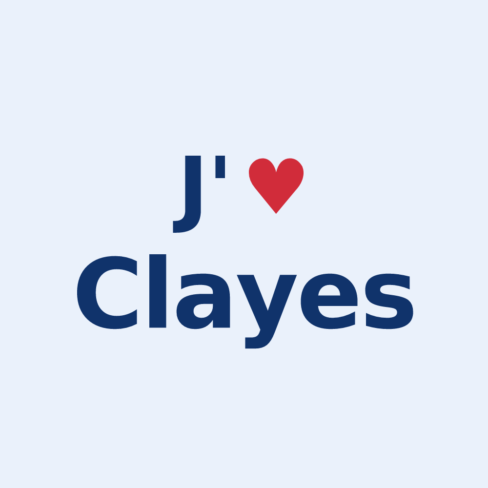 Sticker personnalisé Clayes — design « J'aime Clayes » imprimé sur le sticker