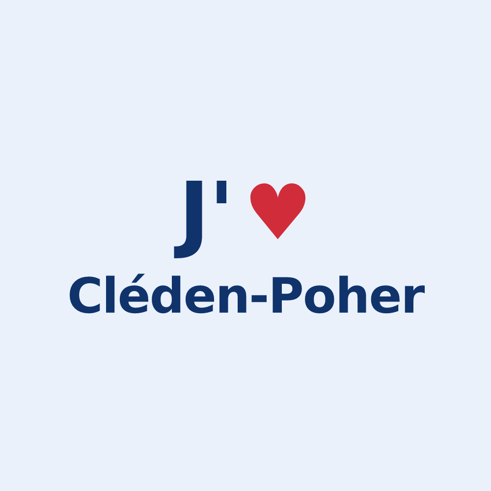 Sticker personnalisé Cléden-Poher — design J'aime Cléden-Poher