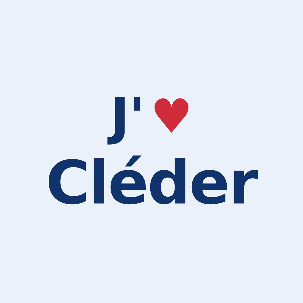 Sticker personnalisé Cléder — design J'aime Cléder