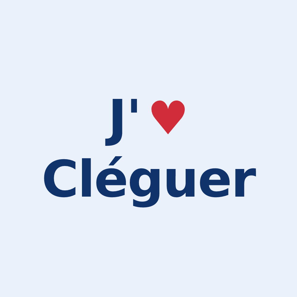 Sticker personnalisé Cléguer — design J'aime Cléguer