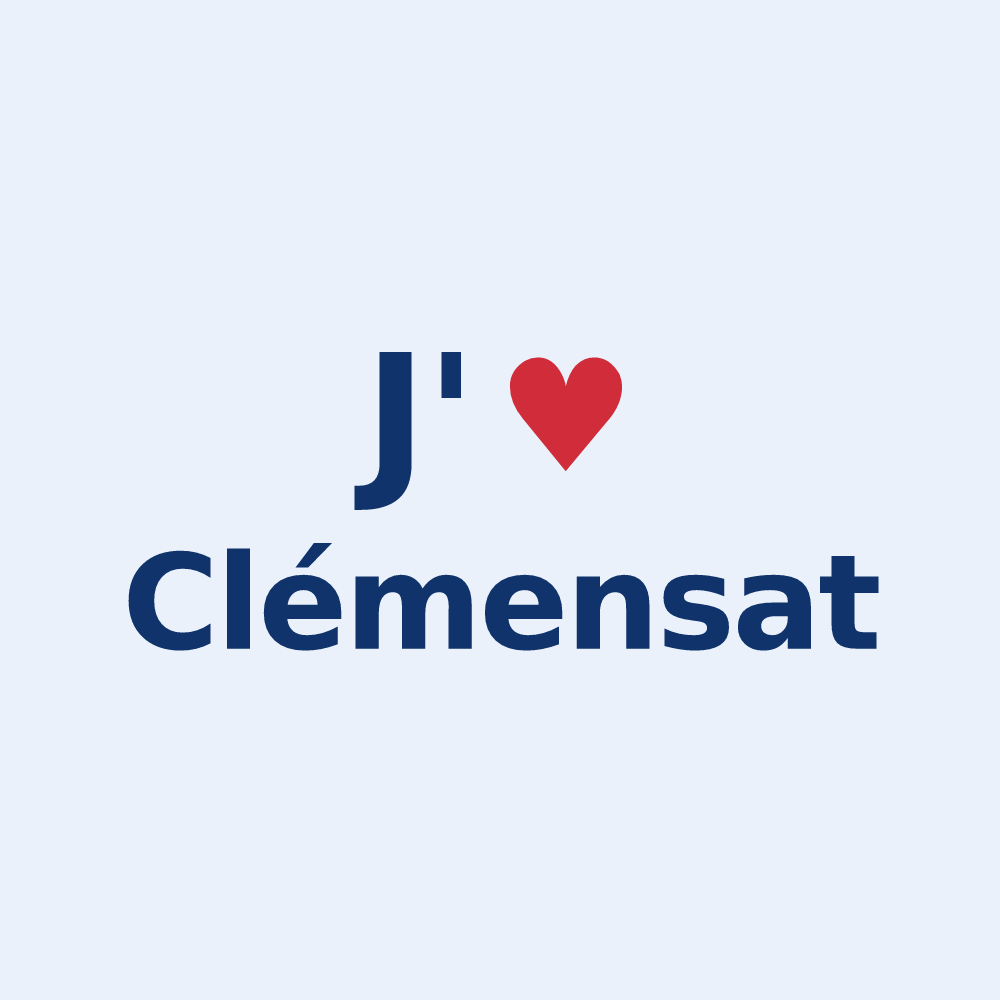 Sticker personnalisé Clémensat — design J'aime Clémensat