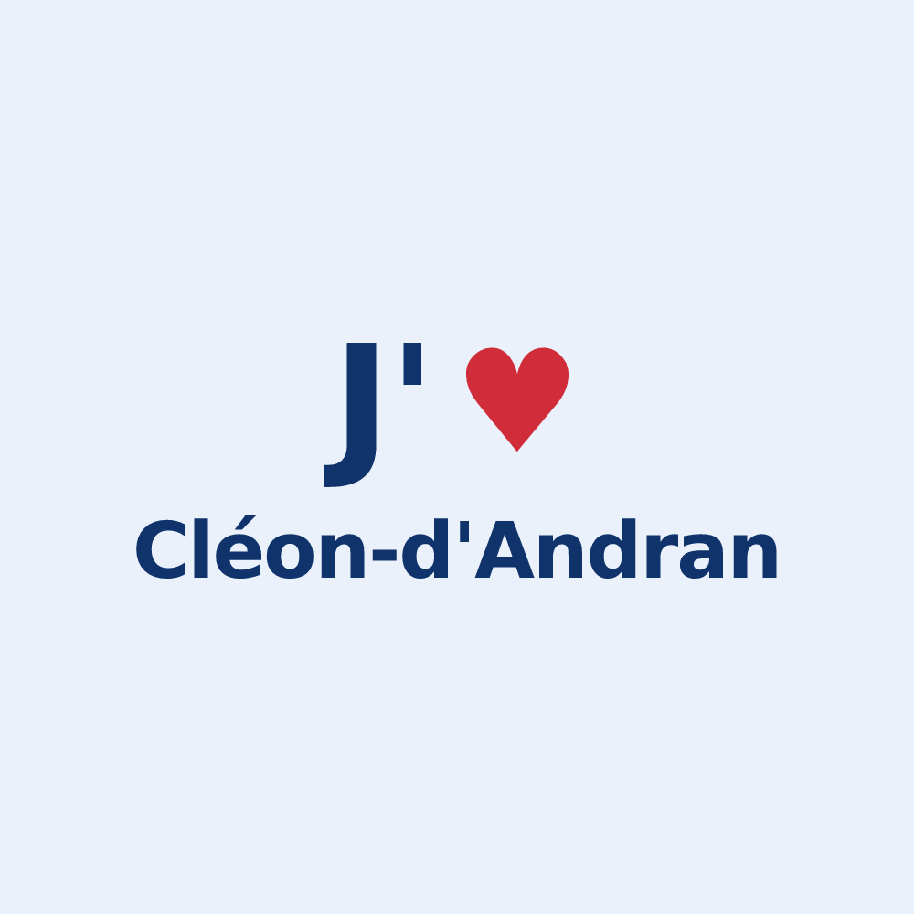 Sticker personnalisé Cléon-d'Andran — design J'aime Cléon-d'Andran