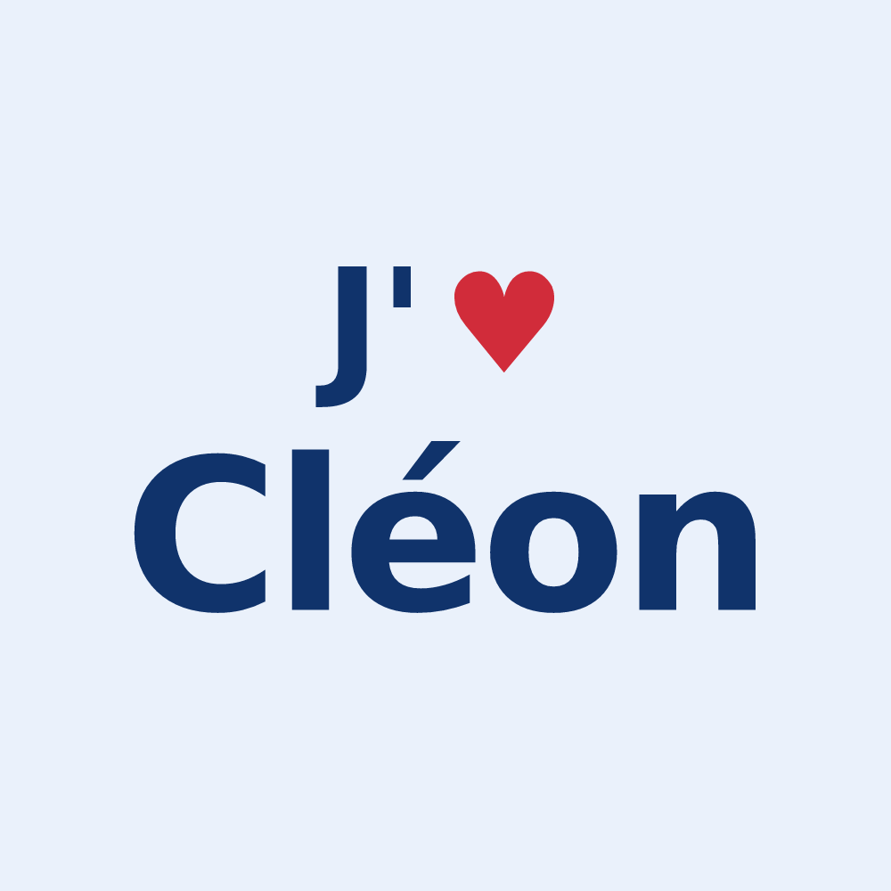 Sticker personnalisé Cléon — design J'aime Cléon
