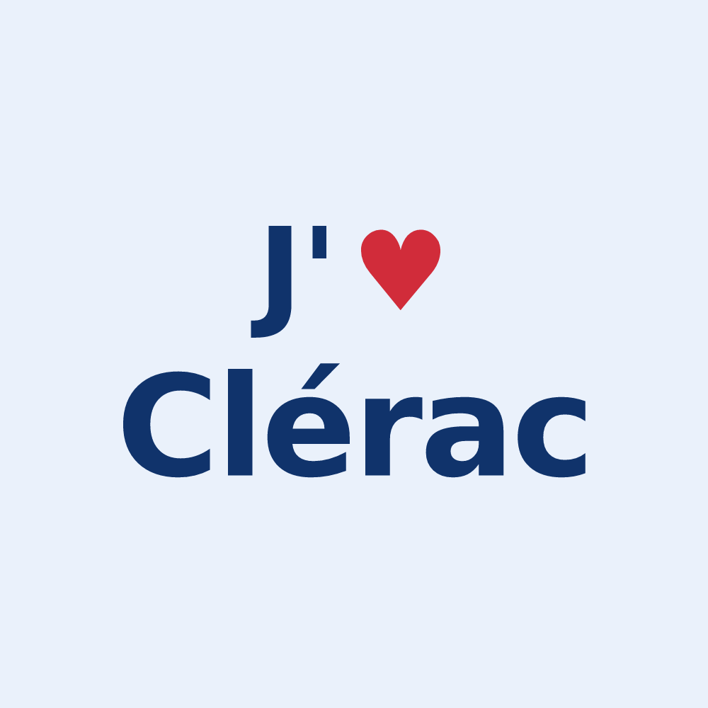 Sticker personnalisé Clérac — design J'aime Clérac