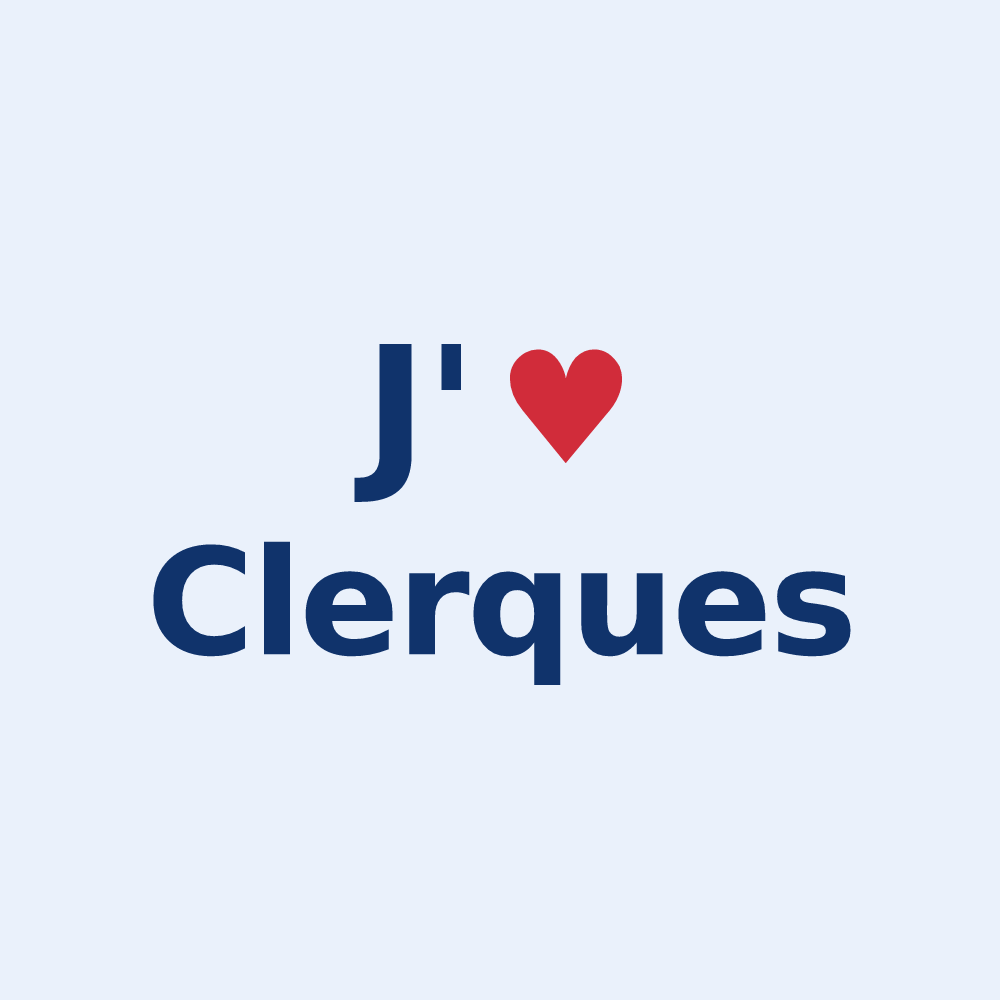 Sticker personnalisé Clerques — design J'aime Clerques