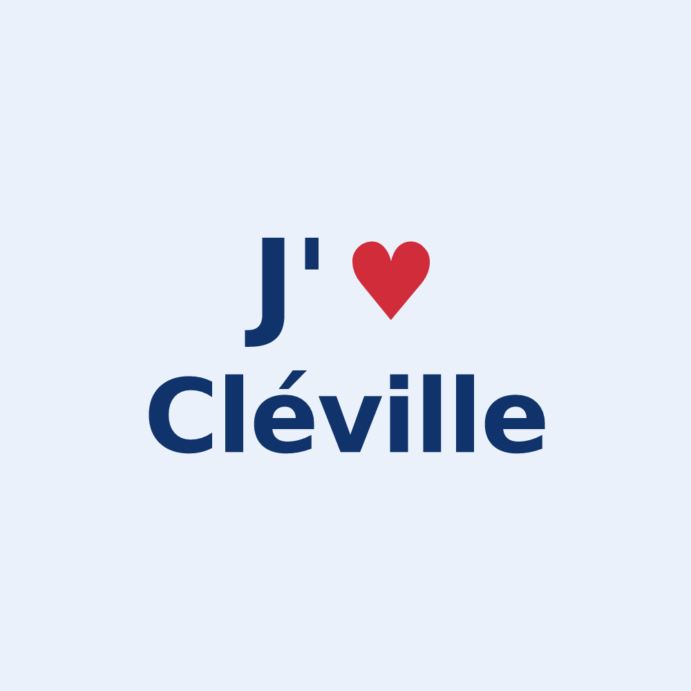 Sticker personnalisé Cléville — design J'aime Cléville