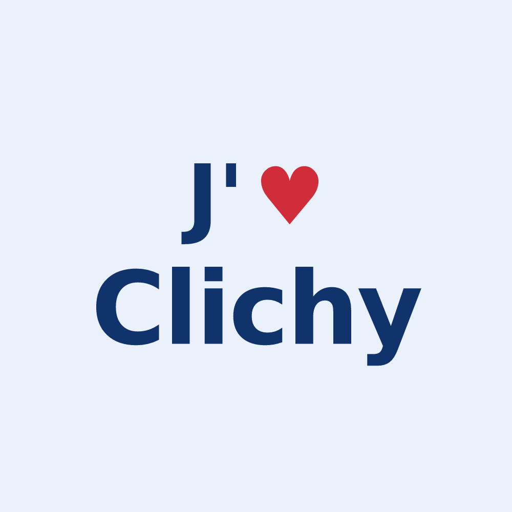 Sticker personnalisé Clichy — design J'aime Clichy
