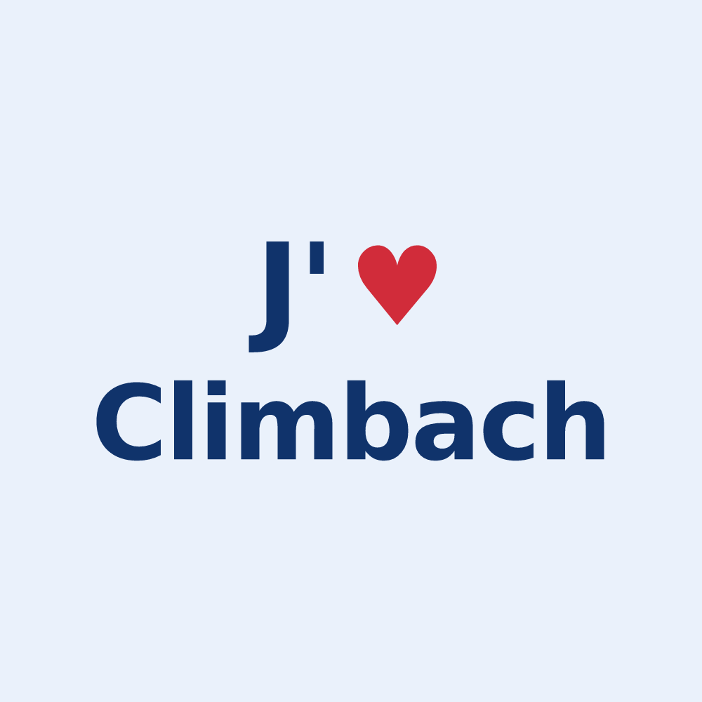 Sticker personnalisé Climbach — design J'aime Climbach