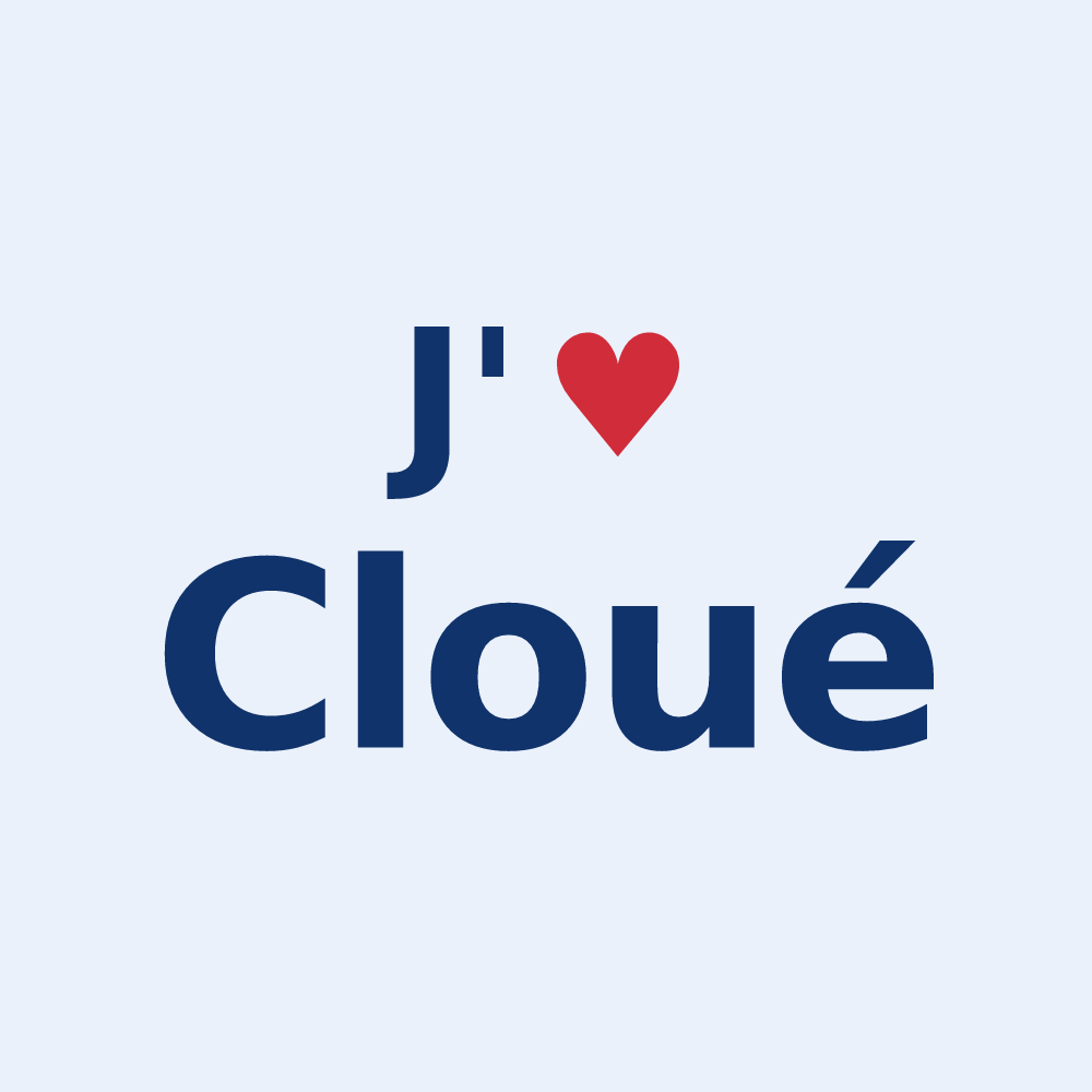 Sticker personnalisé Cloué — design J'aime Cloué