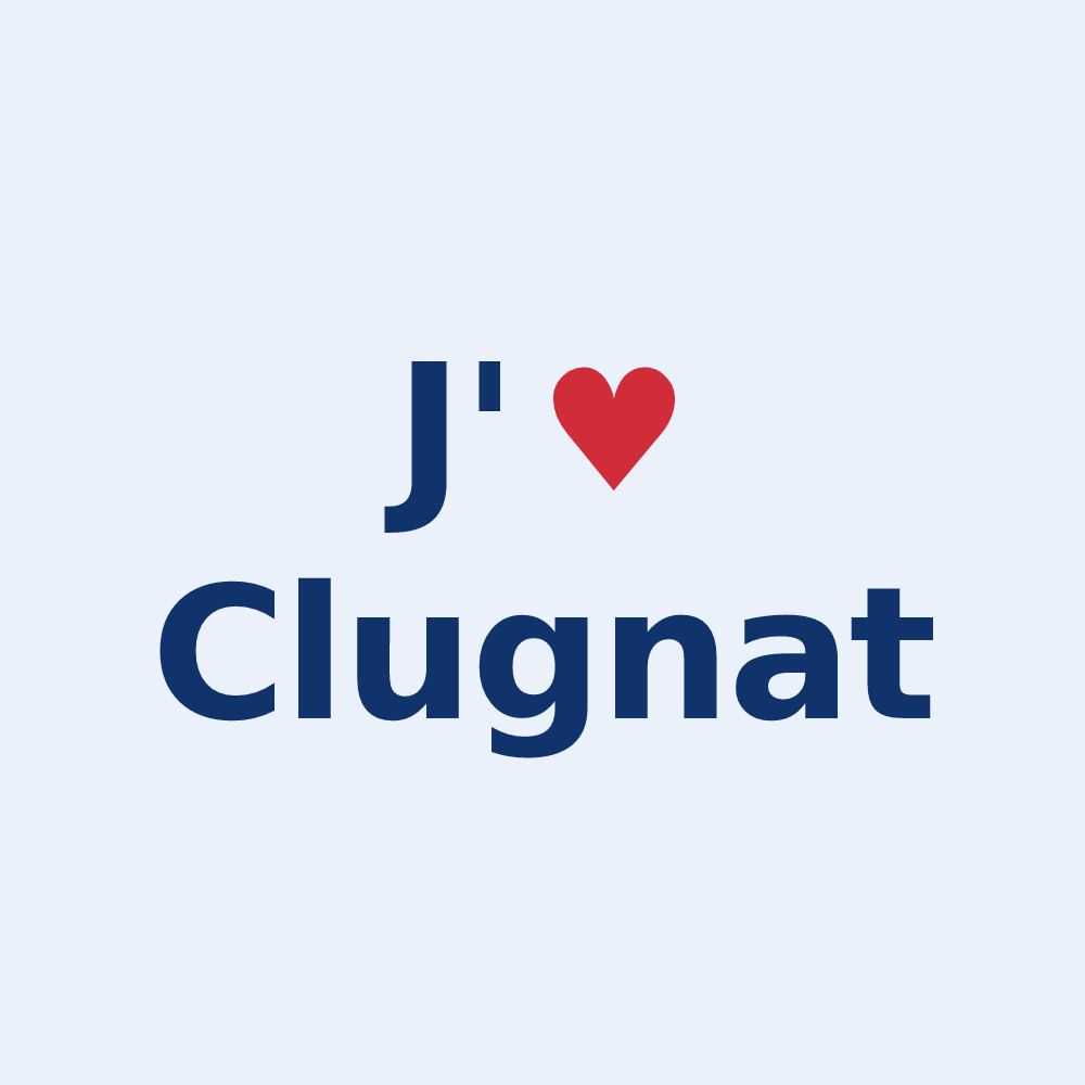 Sticker personnalisé Clugnat — design J'aime Clugnat