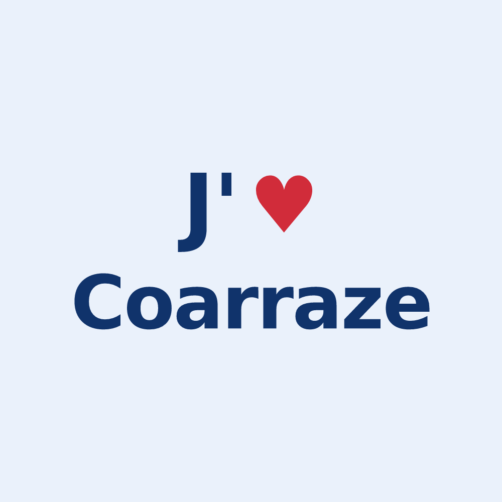 Sticker personnalisé Coarraze — design J'aime Coarraze
