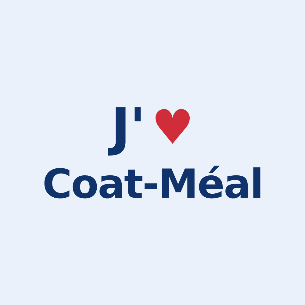 Sticker personnalisé Coat-Méal — design J'aime Coat-Méal