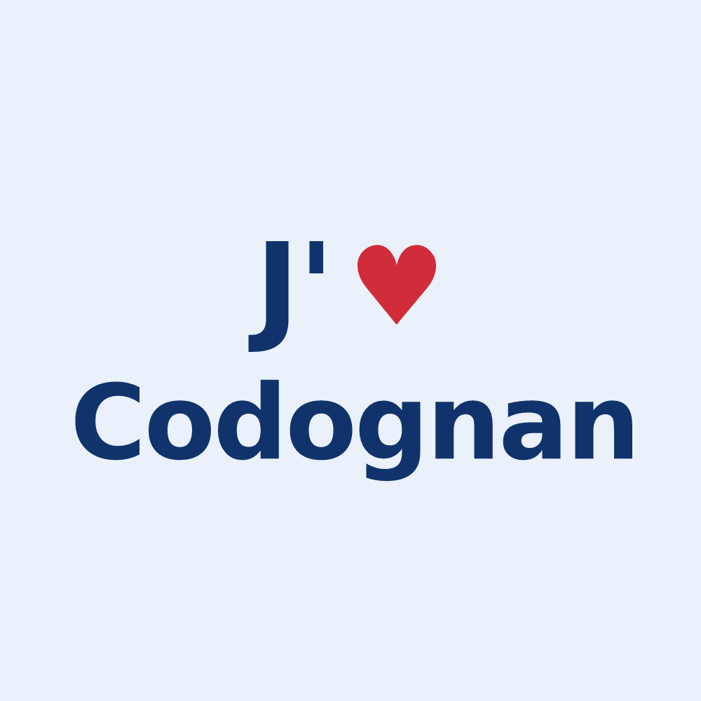 Sticker personnalisé Codognan — design J'aime Codognan