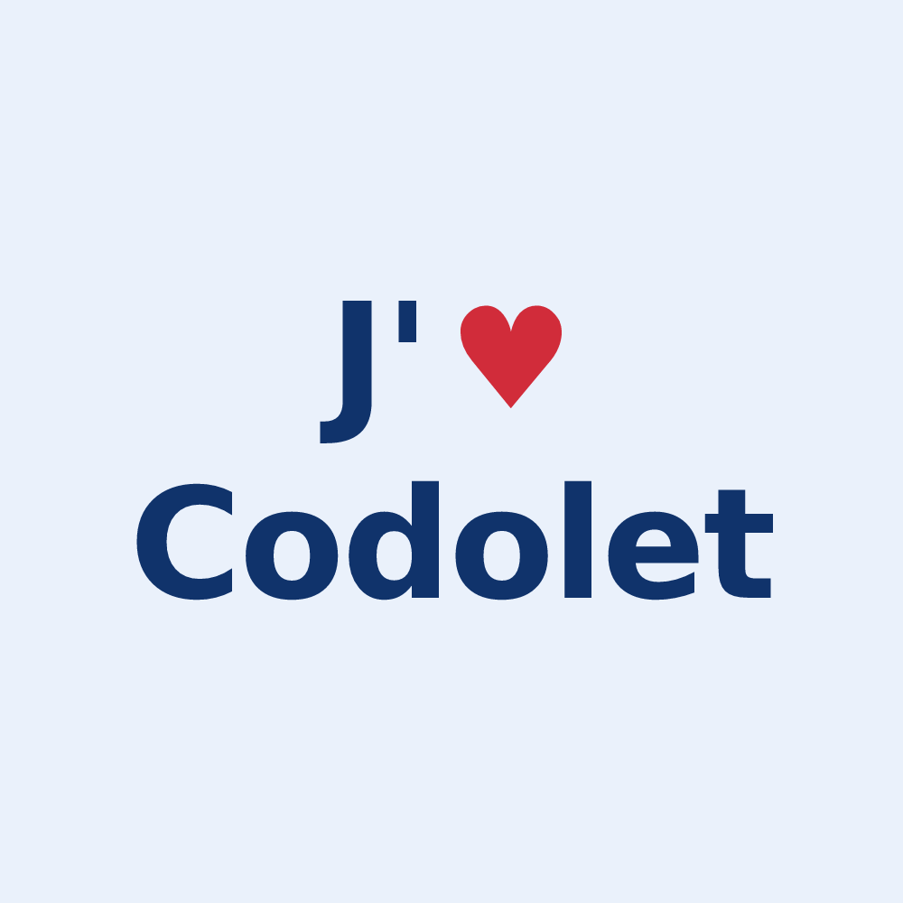 Sticker personnalisé Codolet — design J'aime Codolet