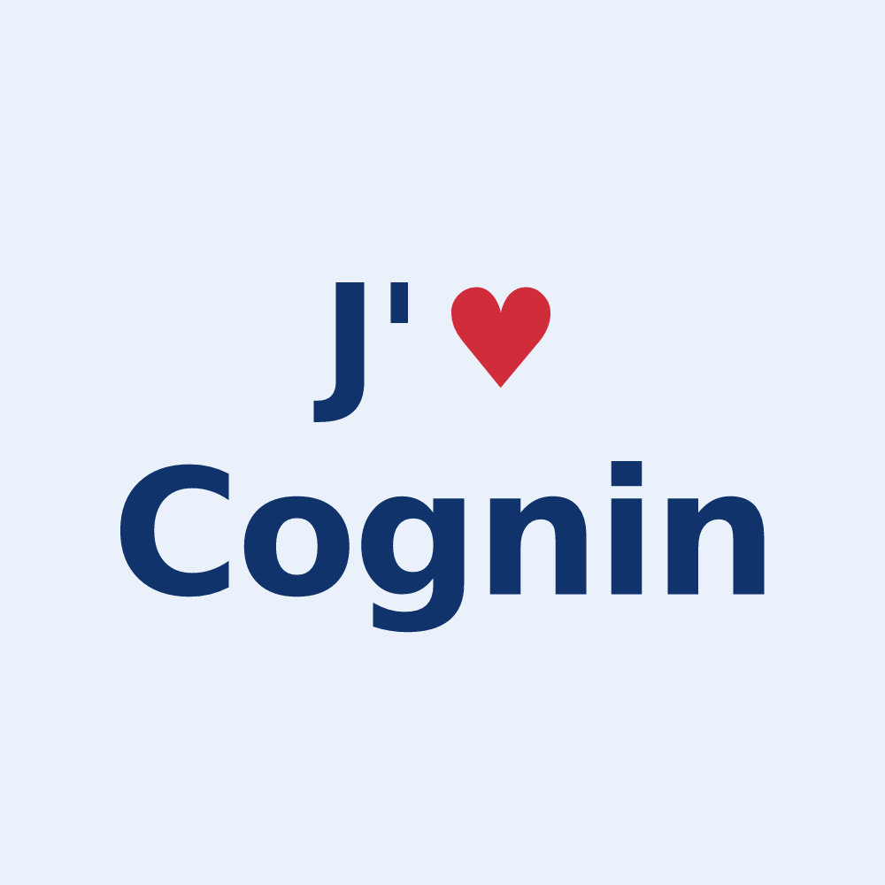 Sticker personnalisé Cognin — design J'aime Cognin