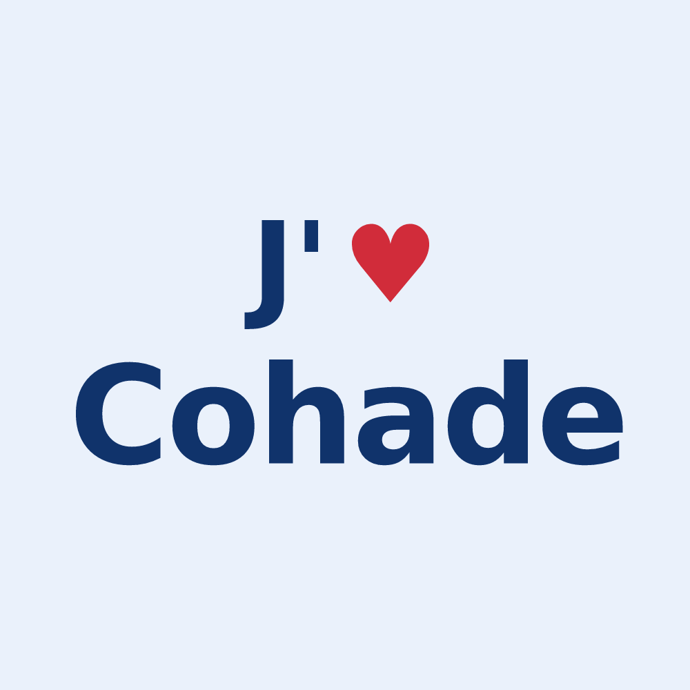 Sticker personnalisé Cohade — design J'aime Cohade