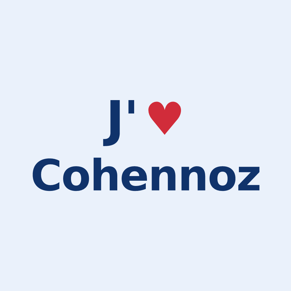 Sticker personnalisé Cohennoz — design « J'aime Cohennoz » imprimé sur le sticker