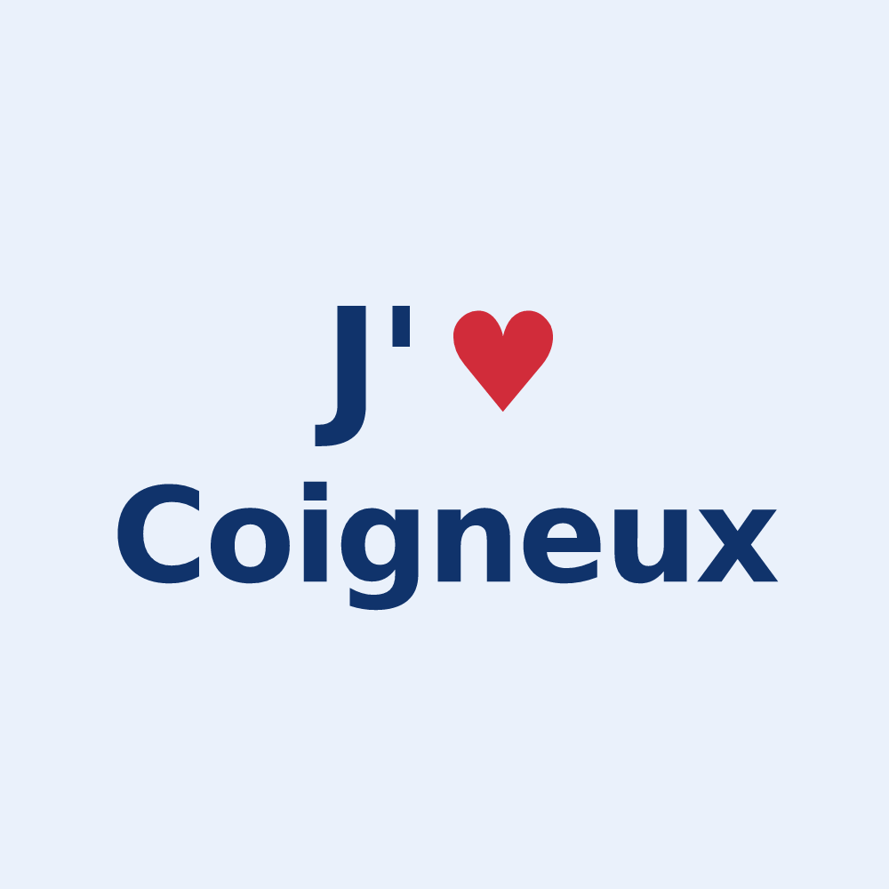 Sticker personnalisé Coigneux — design « J'aime Coigneux » imprimé sur le sticker