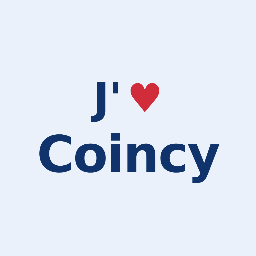 Sticker personnalisé Coincy — design J'aime Coincy