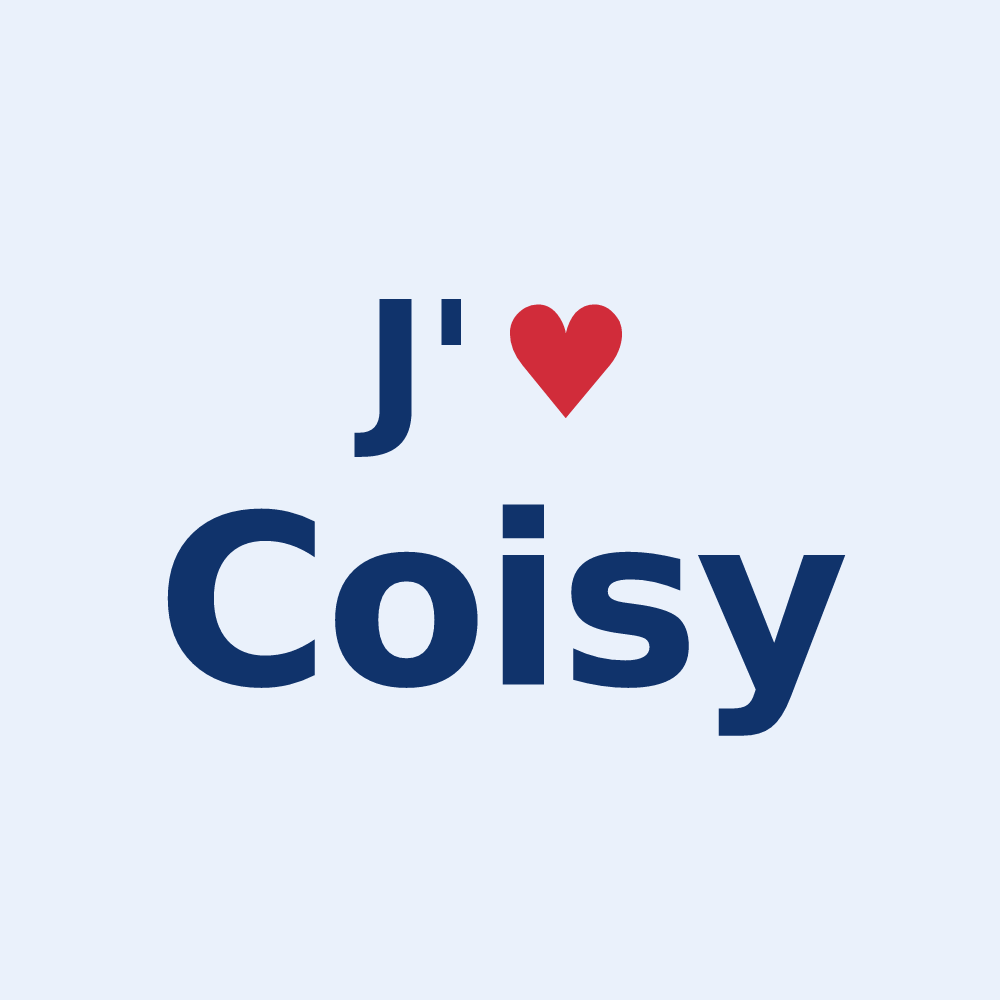 Sticker personnalisé Coisy — design J'aime Coisy