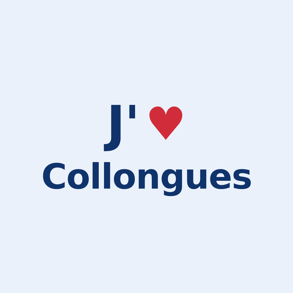 Sticker personnalisé Collongues — design J'aime Collongues